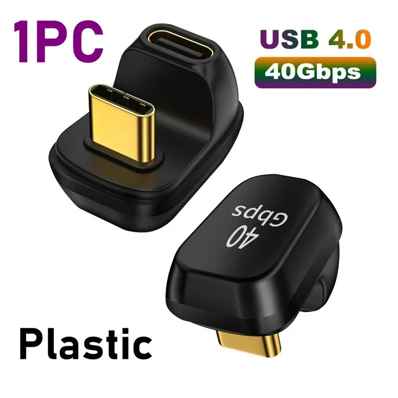 Złącze ładowarki USB 4.0 PD 100W 8K 60Hz do Macbooka 40Gbps Szybki adapter USB-C OTG U-kształtny prosty kąt męski na żeński