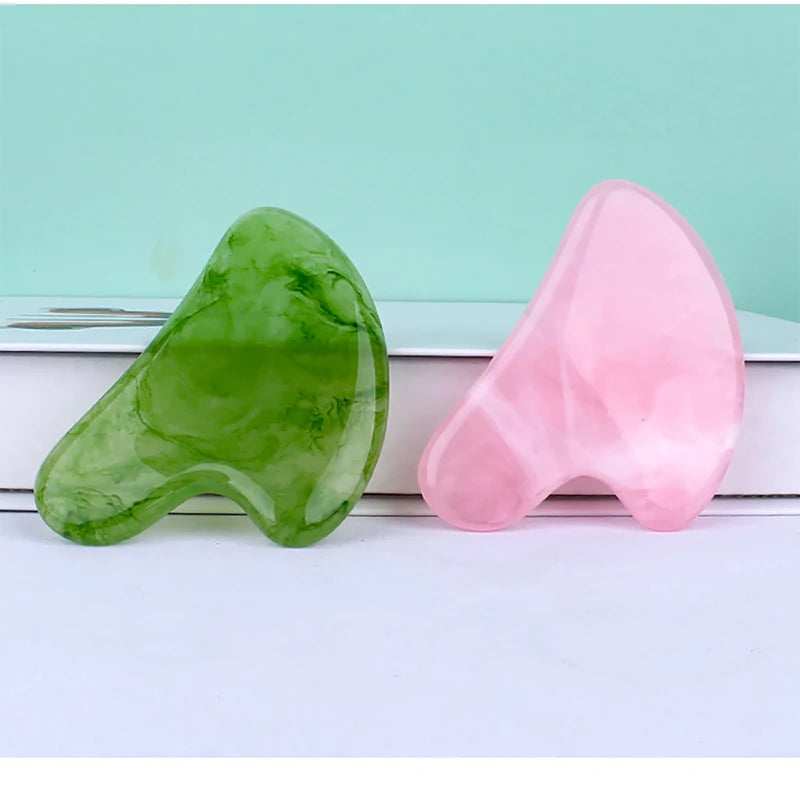 Natural Stone Jade Gouache Scraper Rose Quartz Facial Gua Sha Tools Neck Massager for Face Lifting Wrinkle Remover Beauty Health