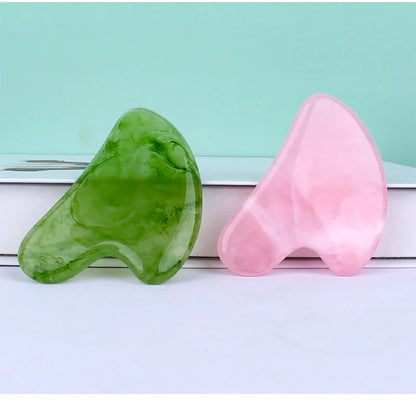 Natural Stone Jade Gouache Scraper Rose Quartz Facial Gua Sha Tools Neck Massager for Face Lifting Wrinkle Remover Beauty Health