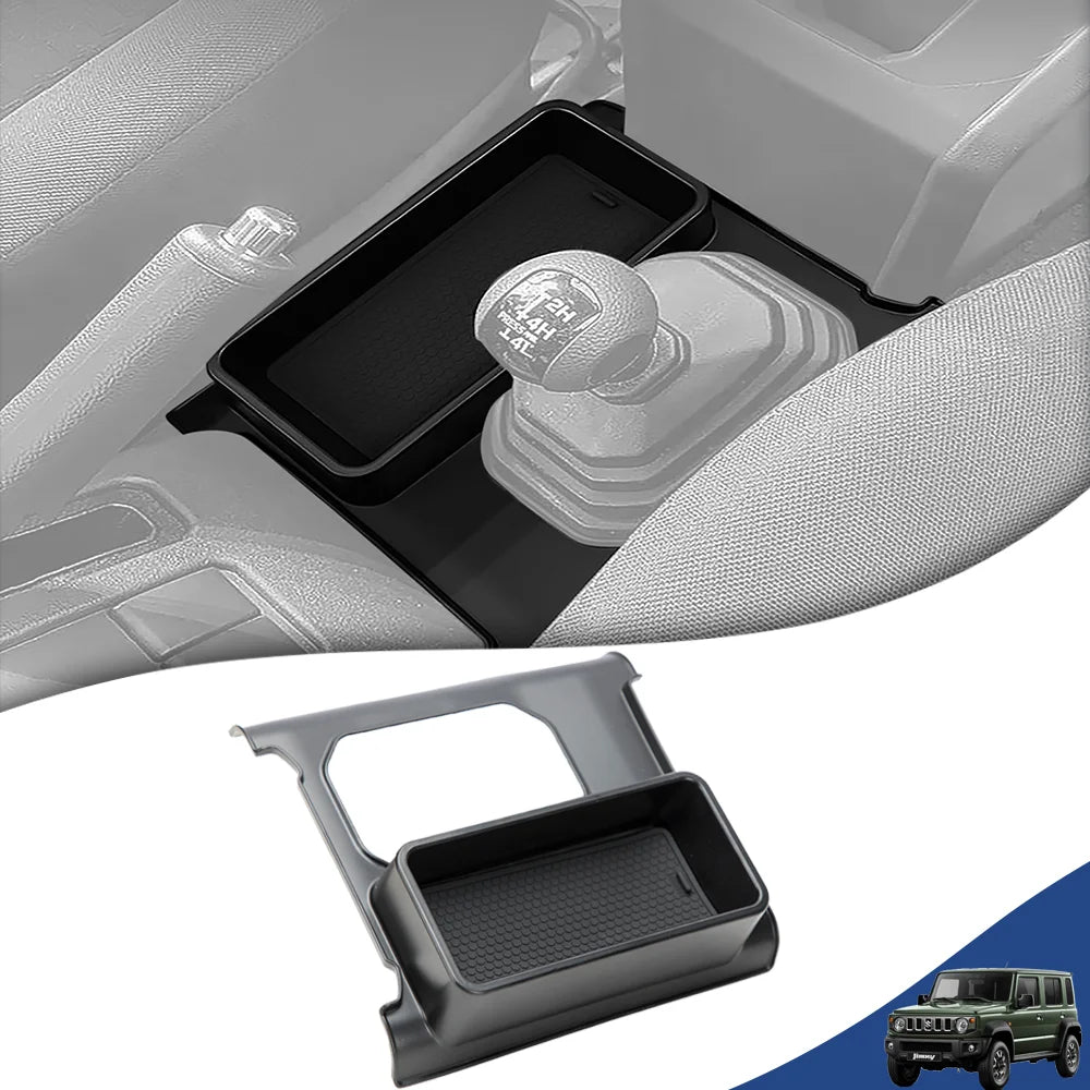 Car Gear Shift Storage Box Organizer Tray Cup Holder for Suzuki Jimny 5-door XL JC74 2024 2025 2026 AT Model Interior Accessory