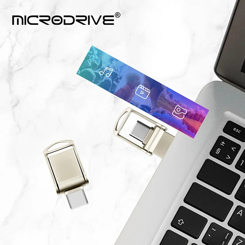 Mini Flash Drive USB 3.0 Fast Type C Pen Drive Memory Stick High Speed Data 32GB 64GB 128GB For Computers Phone PC Fast U Disk