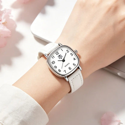 Korean version of the trendy ladies watch fashion small Arab quartz watch leather strap watch