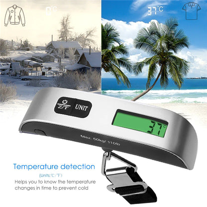 50kgx10g LCD Digital Scale Electronic Luggage Hanging Weight Scale Portabal Handheld Travel Suitcase Baggage Weight Scale