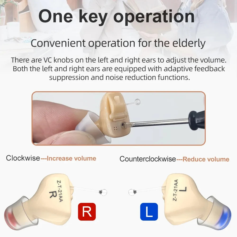 2025 Hearing Aids Wireless Sound Amplifier CIC Mini Invisible Elderly Hearing Aid Headphones Deaf The Listening Device