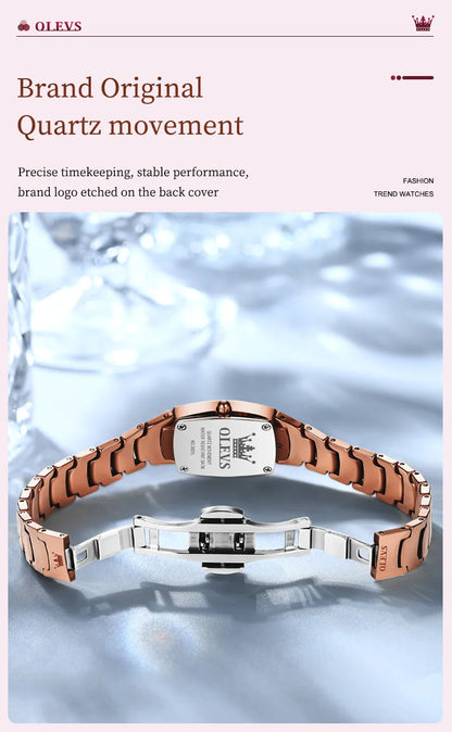 OLEVS 7006 Women's Watches Top Brand Elegance Quartz Montres Femmes Waterproof Tungsten Steel Case Strap Luminous Date Watch