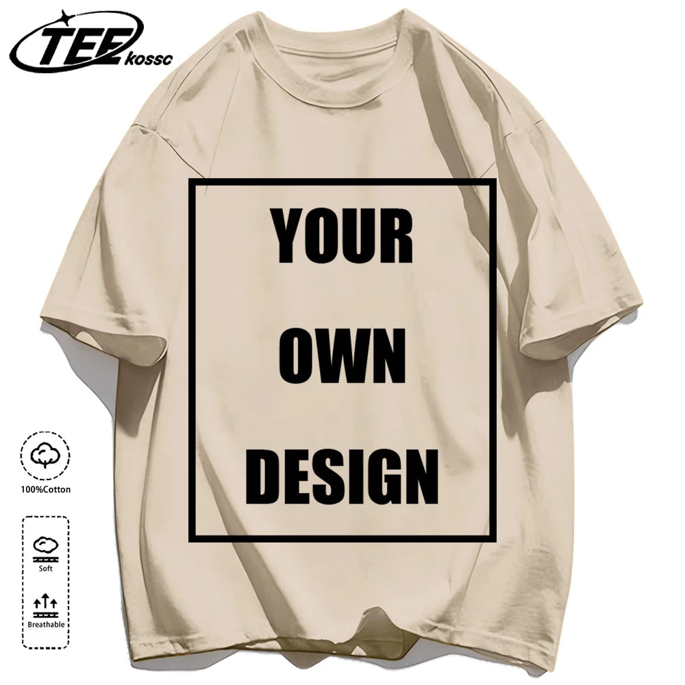 Men's Personalized T-shirt 100%Cotton Tee Custom Shirt Make Your Design Logo Text Men Women Design Your Gift Couple Tshirt