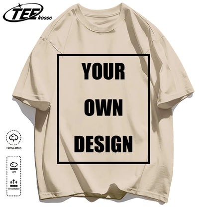 Men's Personalized T-shirt 100%Cotton Tee Custom Shirt Make Your Design Logo Text Men Women Design Your Gift Couple Tshirt