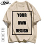 Men's Personalized T-shirt 100%Cotton Tee Custom Shirt Make Your Design Logo Text Men Women Design Your Gift Couple Tshirt
