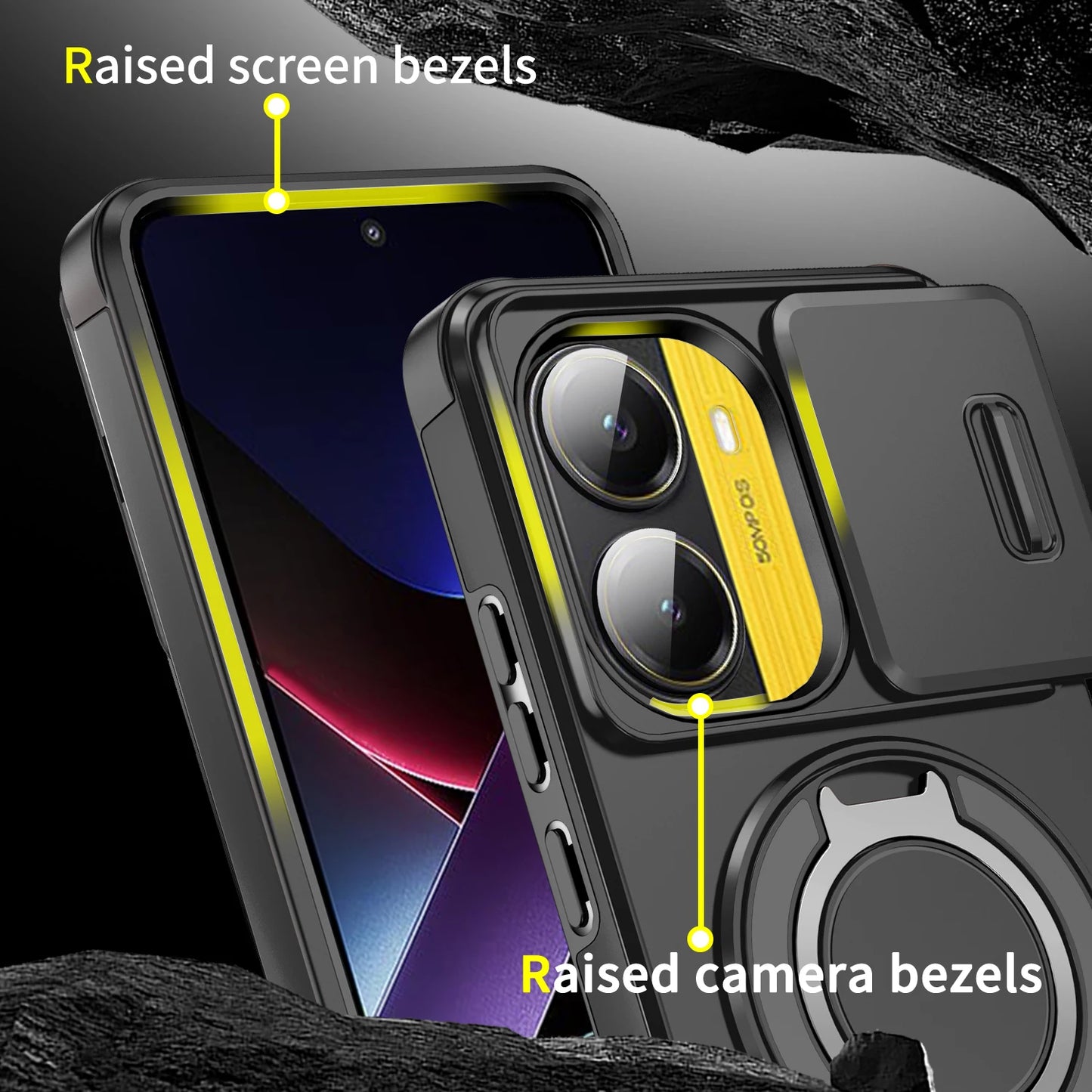 For Poco X7 Pro 5G Case Lens Protect Shockproof Armor Cover for Poko Little X7 X7 Pro X7pro Pocox7pro Car Magnetic Holder Funda