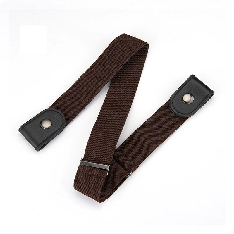 Elastic Adjustable Invisible Waist Belt Canvas Buckle-free Belt For Women Men No Buckle Easy Wear For Jeans Pants Dress