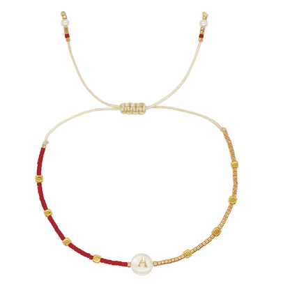 Go2boho New In Dainty Tiny Friendship Bracelets For Women Shell Letter Jewerly A-Z Charm Summer Fashion Design The Best Gift To