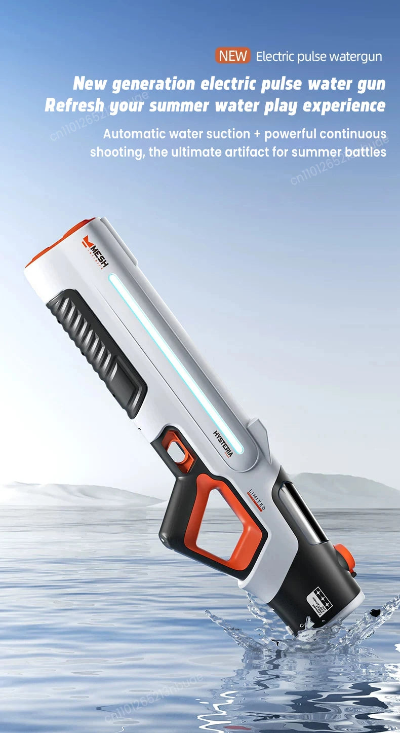 New Pulse Colorful Flashing Electric Continuous Water Gun Toy Automatic Water Suction Large Capacity Adult Water Toy Gift