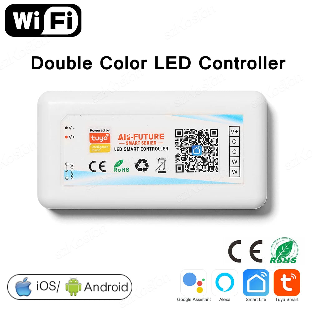Tuya WiFi Smart LED Controller RGB/RGBW/RGBCCT Single Color Dimmer DC5V-24V LED Strip Remote Switch Works with Alexa Google