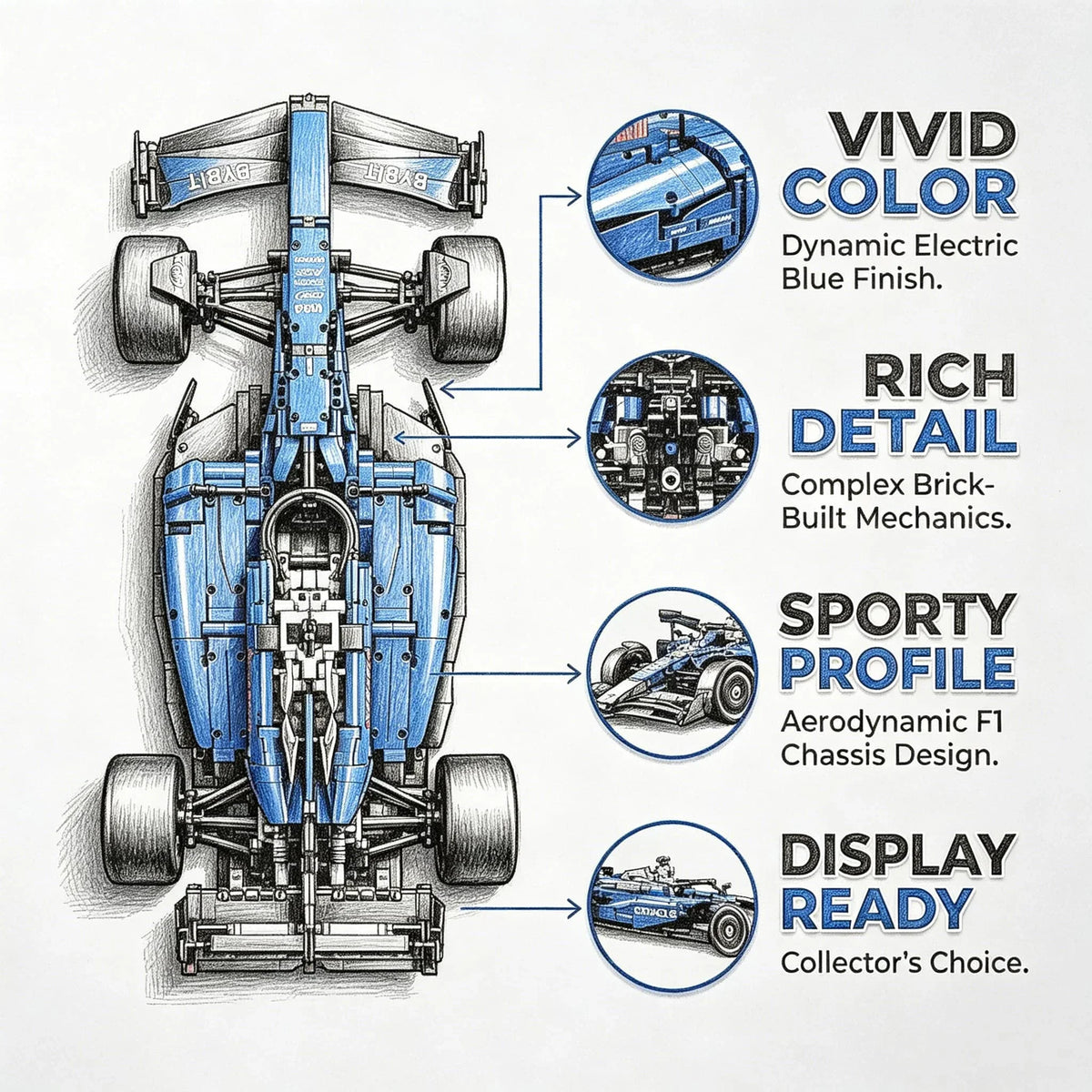 Technical 1361/1639PCS 1:8 Scale SF24 RB20 Race Car Model Assembly Advanced Construction MOC Replica Exclusive Kit Birthday Gift