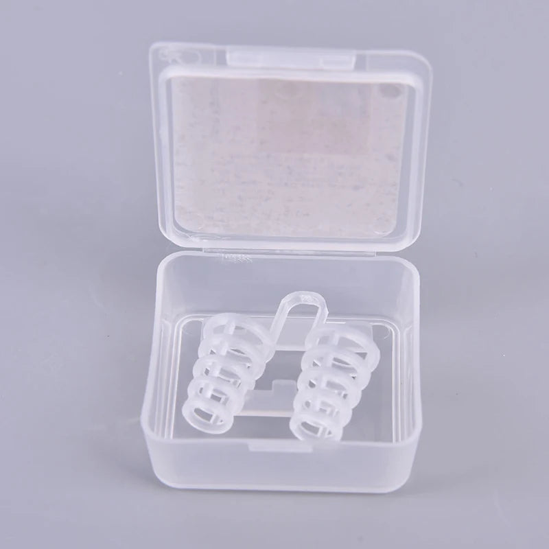 {#} 1pc Anti Snoring Device Aid Sleeping Soft Safe Silicone Boxed Comfortable Nasal Dilators Stop Nose Clips 4 Sizes