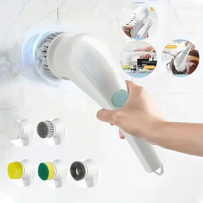 Homefish Five in One Multifunctional Electric Cleaning Brush for Bathroom Washing and Kitchen Cleaning Tools