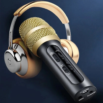 Portable Mini Wireless Condenser Mic Gadget Home Noise Reduction Microphone Integrated Audio Confere for Singing Songs