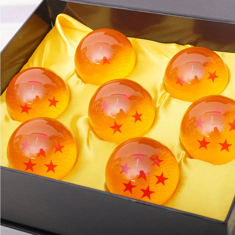 Dragon Ball 7Pcs/Set 1:1 Crystal 3.5cm Action Figure Toys Summon Shenron Wishing Collection Anime Model Gift