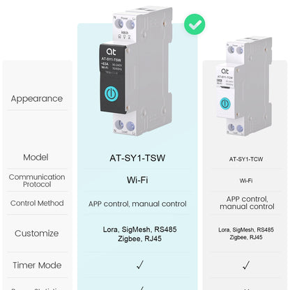 Tuya WiFi Smart Circuit Breaker 1P+N MCB 63A Timer Power Energy kWh Voltage Current Meter Protector Voice Remote Control Switch