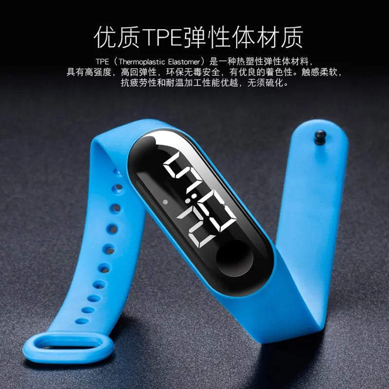 Man Woman LED Electronic Sport Watch Luminous Sensor LED Student Adult Couple Electronic Watch With Shell Adjustment Watch
