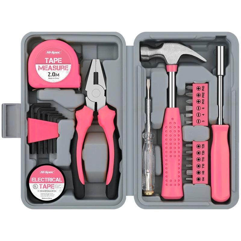 Hi-Spec 24pc Essential Home Tool Kit General Household Repair Hand Tool Set with Compact Storage Case for DIY Office Maintenance