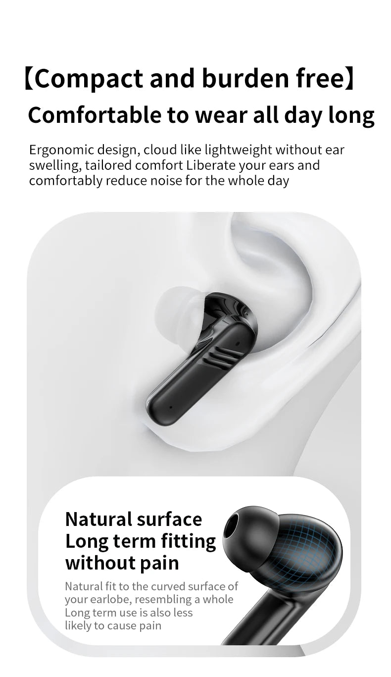 AI Translator Bluetooth Earbuds, LCD Touch Screen TWS Headset with Noise Reduction & Noise Canceling, Wireless Travel Headphones