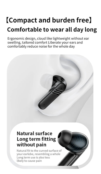 AI Translator Bluetooth Earbuds, LCD Touch Screen TWS Headset with Noise Reduction & Noise Canceling, Wireless Travel Headphones