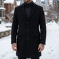 New Men's Wool Blend Single-Breasted Trench Coat | Warm Casual Streetwear Overcoat | Autumn Winter Outdoor Jacket [Soft]