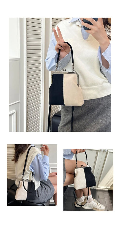 New Vintage Style Women Handbag Fashionable Navy Blue Designer Shoulder Bag Versatile Lady‘s Denim Purses Crossbody Bags