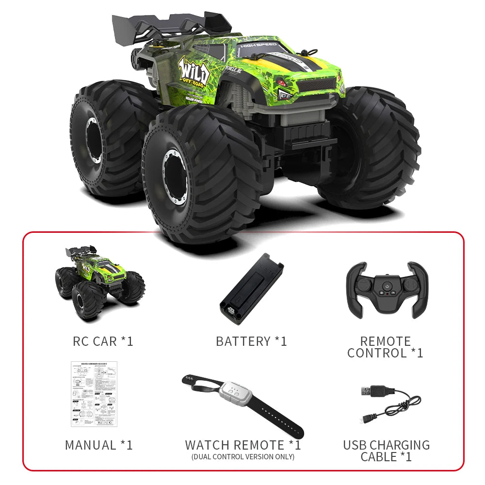 JJRC 2026 Q248 Remote Control Toy 4WD Off Road Amphibious Climbing Vehicle Waterproof Stunt Remote Control Car Children Toy Gift