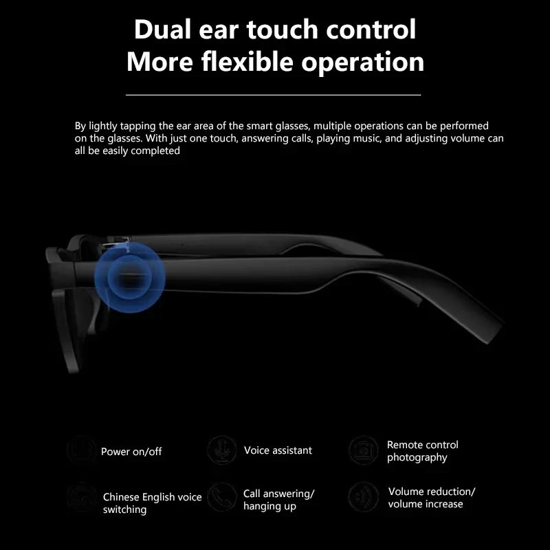 Lenovo Smart AI Sunglasses Multifunctional Music Player 8K Camera Bluetooth Call Translate Voice Assistant Photochromic Glasses
