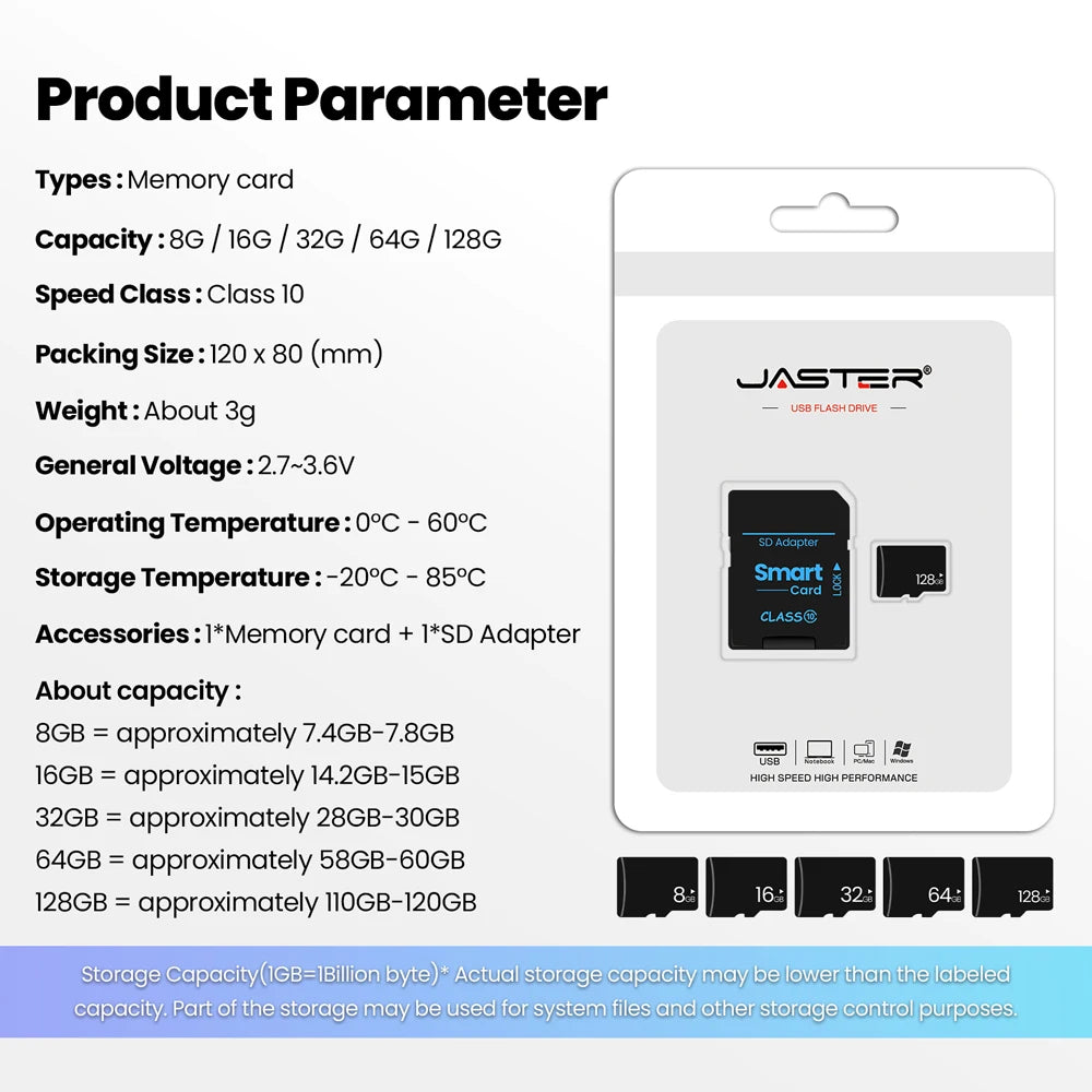 Mini Memory Card Micro cards 8GB 16GB 32GB 64GB 128GB 128MB C10 U3 U1 V30 A1 TF flash drive pendrive stick Storage Device