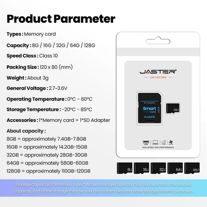 Mini Memory Card Micro cards 8GB 16GB 32GB 64GB 128GB 128MB C10 U3 U1 V30 A1 TF flash drive pendrive stick Storage Device