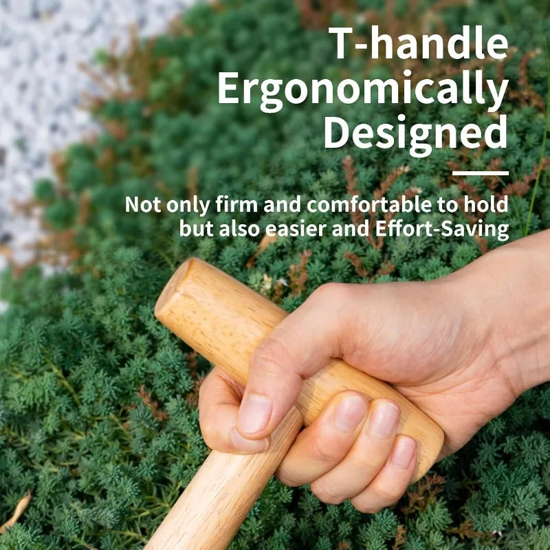 Durable Rust Proof Wood Handle Hand Dibber Hole Puncher for Seed Sowing Plant Transplanting Bulb Planting Remover Tool