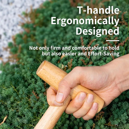 Durable Rust Proof Wood Handle Hand Dibber Hole Puncher for Seed Sowing Plant Transplanting Bulb Planting Remover Tool