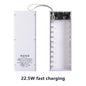 20*18650 Detachable Power Bank Case 22.5W PD QC3.0 Quick Wireless Charging DIY Shell With LED Lighting 18650 Battery Storage Box