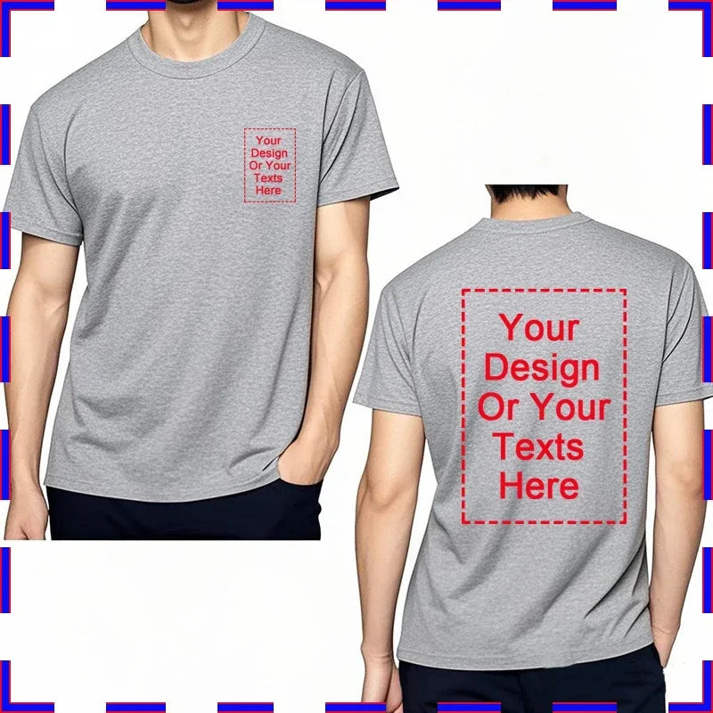 Custom Unisex Tshirt Add Your Own Message Cotton O Neck Top Tees Bigger Size Gift Custom Unisex Personalized Tshirts  4XL 5XL
