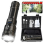 Super Bright LED Flashlight Type-C Rechargeable Long Range Tactical Torch Outdoor Waterproof Emergency Camping Fishing Lantern
