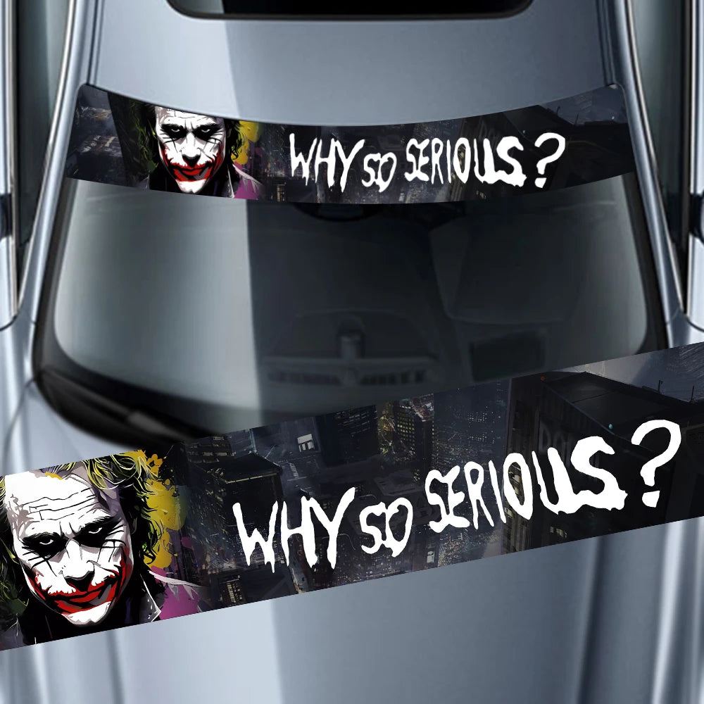 Why So Serious Car Sticker funny Joker Front Windshield Decal Vinyl Car Accessories Decor Car shade decoration DIY Stickers