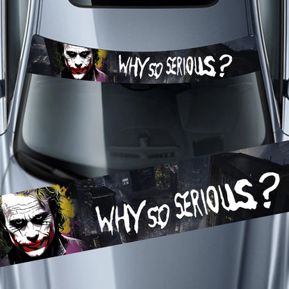 Why So Serious Car Sticker funny Joker Front Windshield Decal Vinyl Car Accessories Decor Car shade decoration DIY Stickers