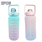 Water Bottle 2 Liter Stay Hydrated Motivated Leakproof Plastic Sport Bottle Reminder Times Sports Outdoor Fitness Office Indoor