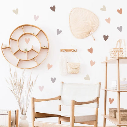 36Pcs Boho Hearts Wall Stickers For Home Living Room Children Girl Boy Bedroom Decoration Baby Nursery DIY Art Decals Wallpaper