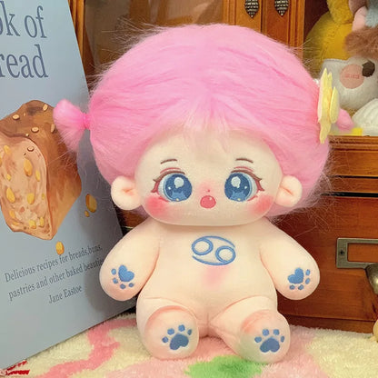 20cm Kawaii Plush Cotton Doll Idol Stuffed Super Star Figure Dolls Twelve Constellations Doll Can Change Clothes Gift