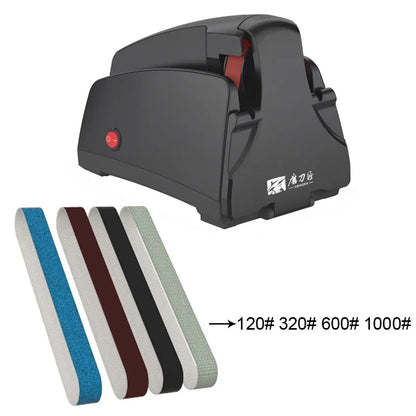 Electric Belt Knife Sharpener for Home, 120# 320# 600# 1000# Grit, Fast Sharpening & Polishing