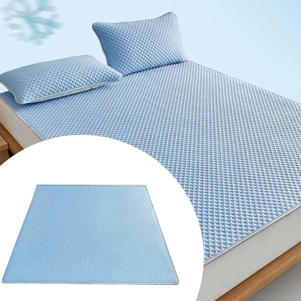 Breathable Cooling Mattress Skin-friendly Washable Summer Sleeping Mat Comfortable Soft Ice Silk Bed Mat Pad For Adult Kids