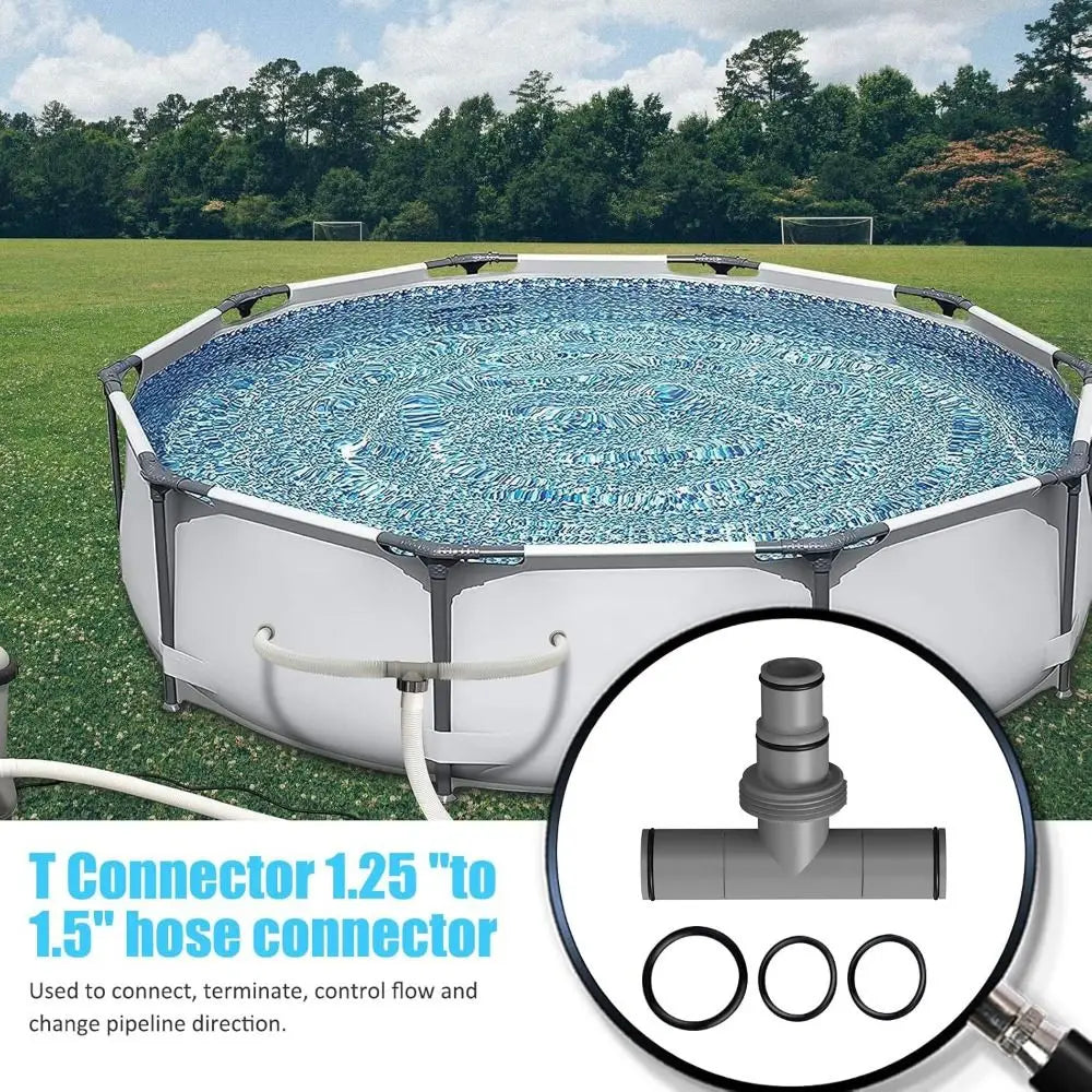 Replaceable Swimming Pools Hose Connector Coupling Interconnecting Coupler with Rubber O-Ring T-Joint Pipe Filter Pump Adapter