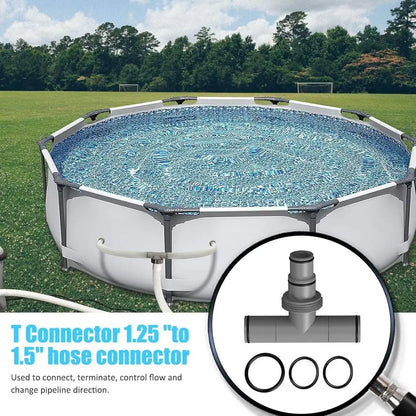 Replaceable Swimming Pools Hose Connector Coupling Interconnecting Coupler with Rubber O-Ring T-Joint Pipe Filter Pump Adapter
