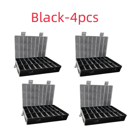 24 Grids Compartment Plastic Storage Box Jewelry Earring Box Bead Screw Container Home Storage Case Display Organizer Container