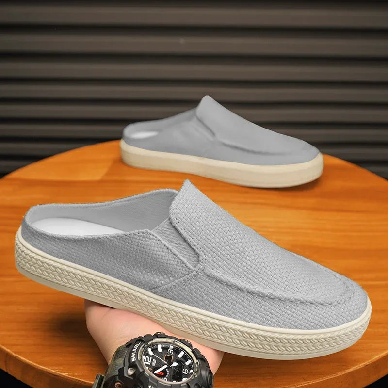 Summer 2026 New Men's Half-toe Slippers, Outdoor Casual Shoes, and Men's One-legged Lazy Shoes