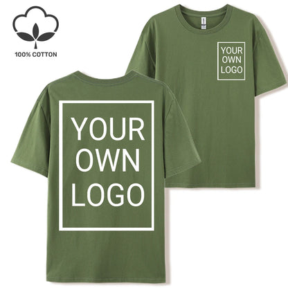 Double Sided Customized LOGO Picture Women T-Shirt Summer Y2K Loose Short Sleeves Comfortable T Shirts Crewneck DIY Tee Tops